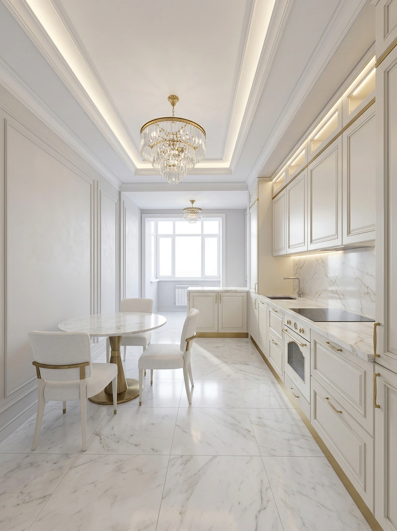 Дизайн кухни в стиле Неоклассика — фото интерьера от нейросети RoomGPT