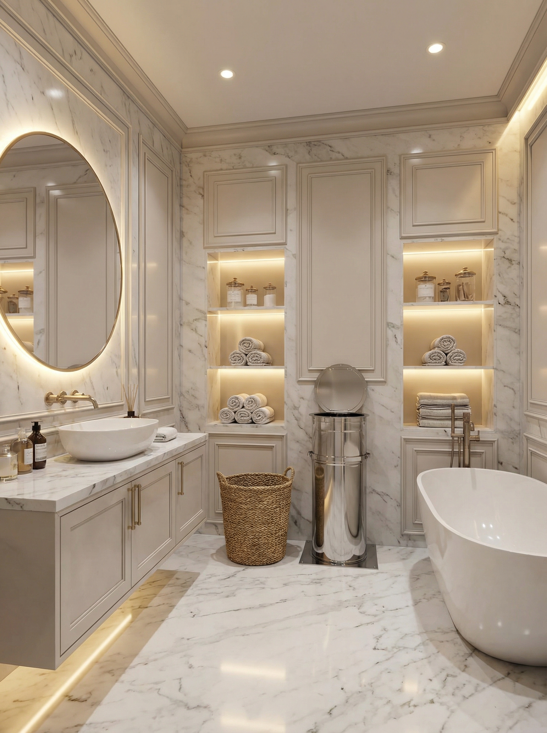 Дизайн ванной в стиле Классика — фото интерьера от нейросети RoomGPT