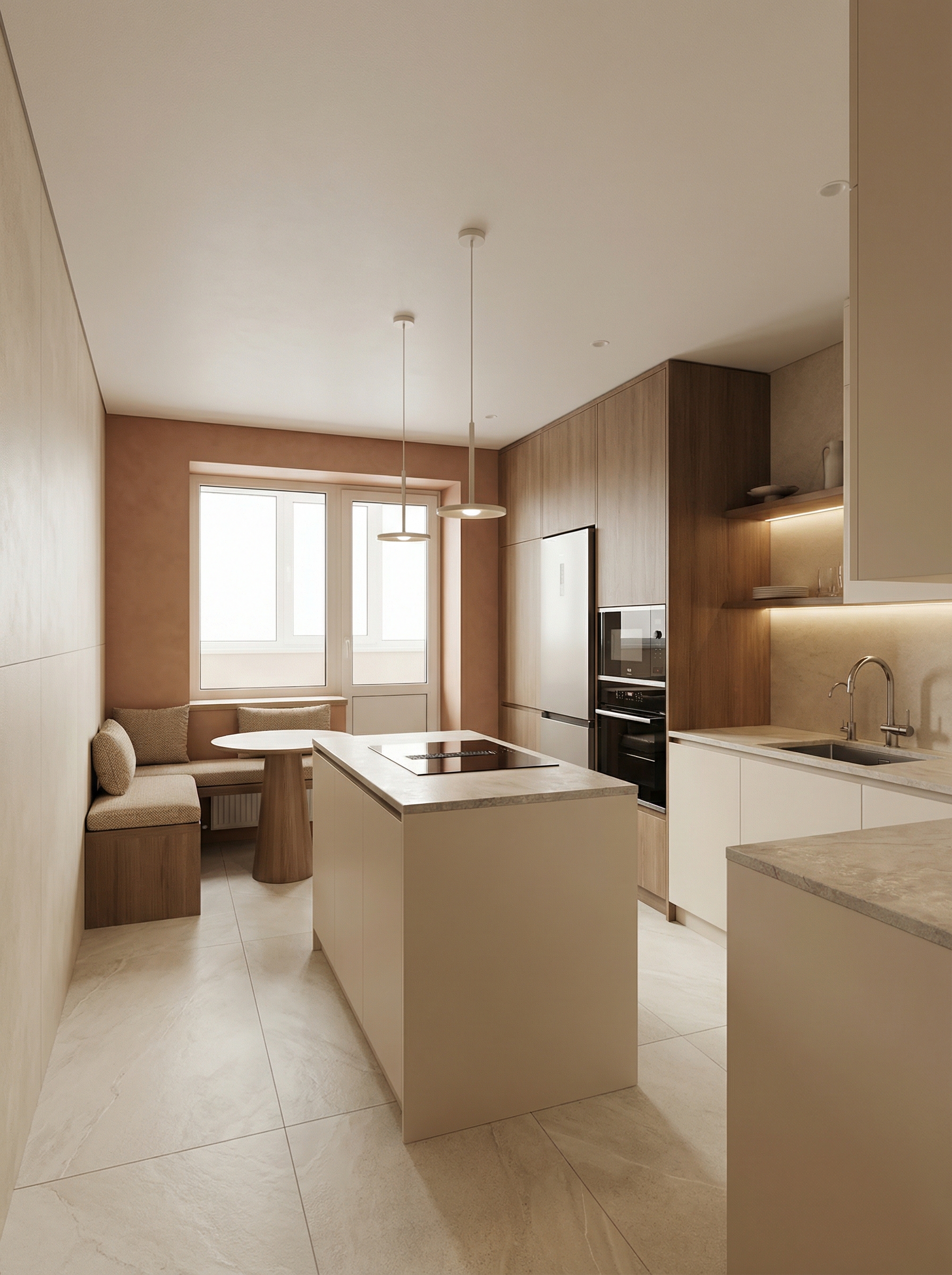 Дизайн кухни в стиле Минимализм — фото интерьера от нейросети RoomGPT