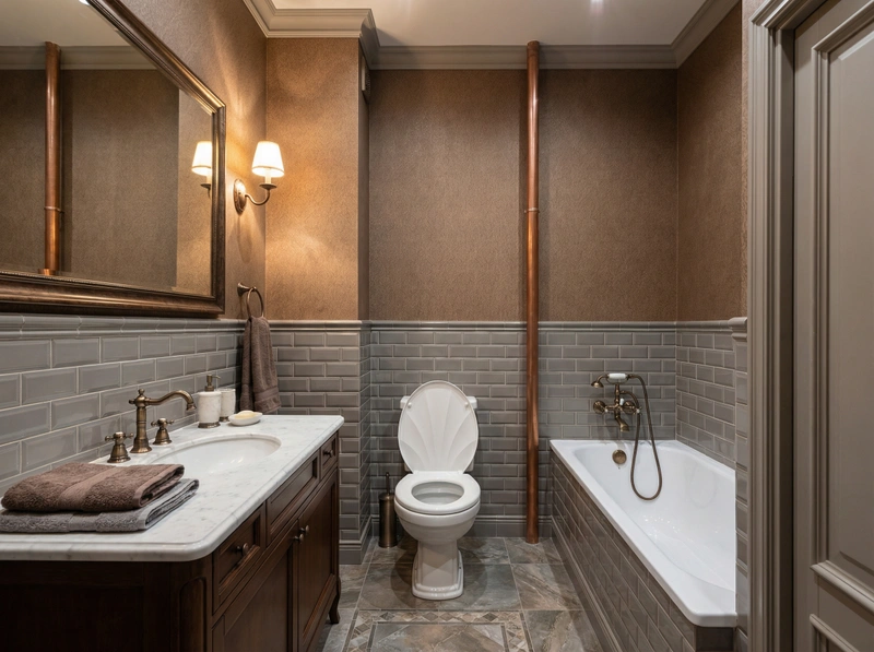 Дизайн интерьера в стиле Классика — Ванная от нейросети RoomGPT