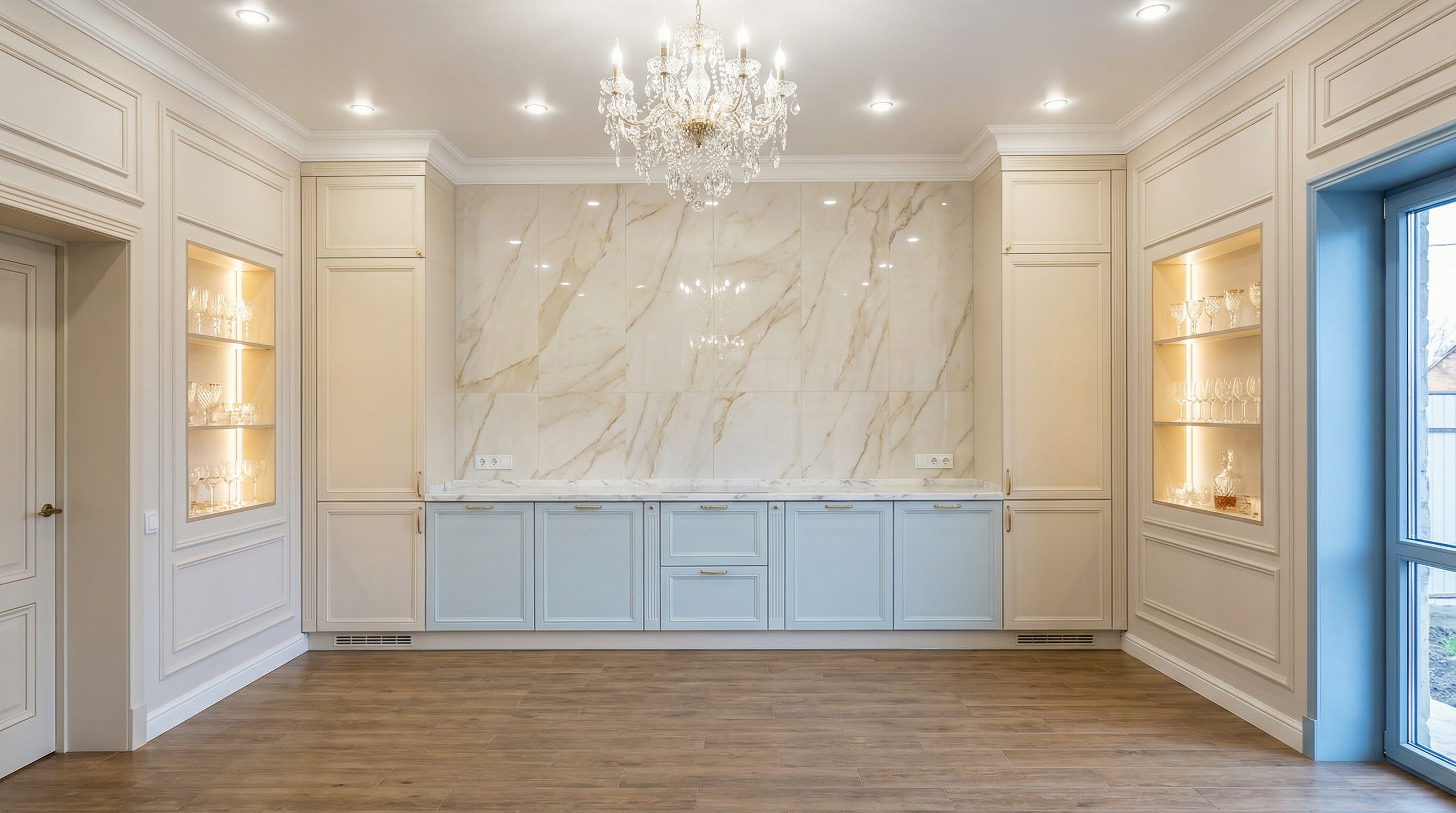 Дизайн кухни в стиле Классика — фото интерьера от нейросети RoomGPT