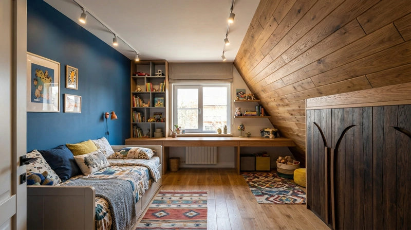 Дизайн интерьера в стиле Эклектика — Детская от нейросети RoomGPT