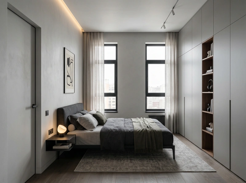Дизайн интерьера в стиле Минимализм — Спальня от нейросети RoomGPT