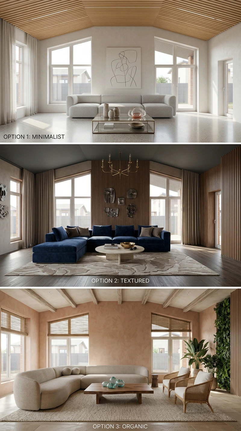 Дизайн гостиной в стиле Контемпорари — фото интерьера от нейросети RoomGPT