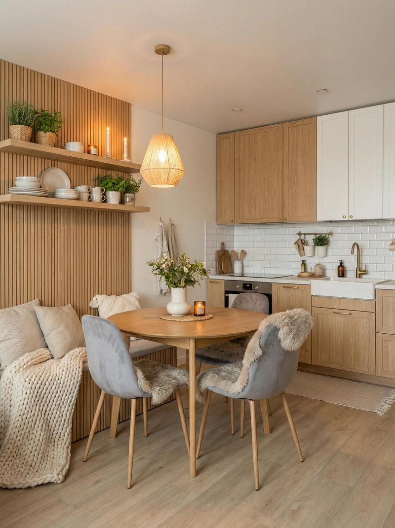 Дизайн интерьера в стиле Хюгге — Кухня от нейросети RoomGPT