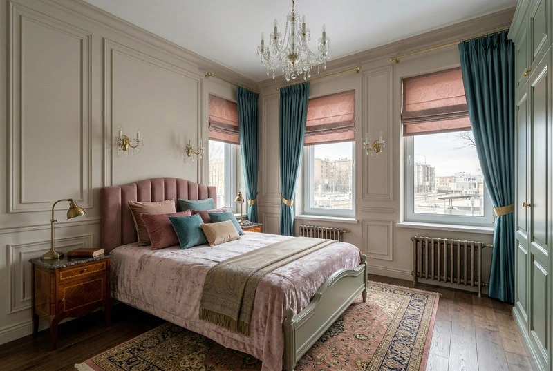 Дизайн спальни в стиле Классика — фото интерьера от нейросети RoomGPT