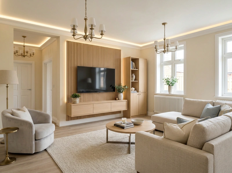 Дизайн интерьера в стиле Классика — Гостиная от нейросети RoomGPT