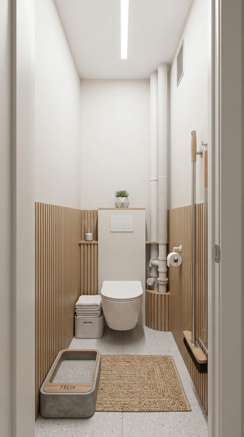 Дизайн ванной в стиле Сканди — фото интерьера от нейросети RoomGPT