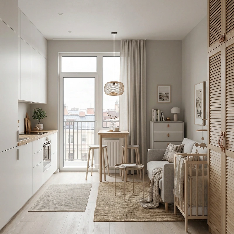 Дизайн интерьера в стиле Хюгге — Гостиная от нейросети RoomGPT