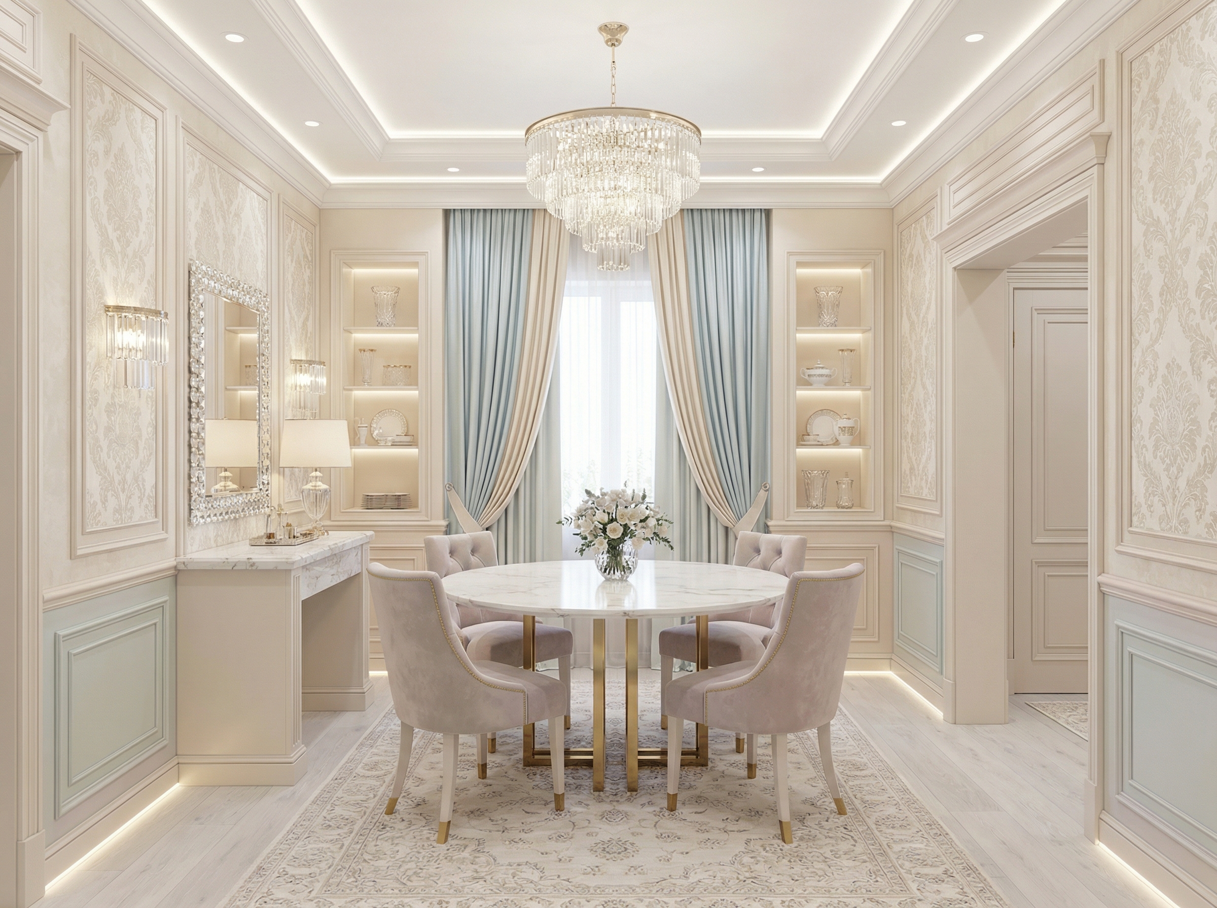 Дизайн кухни в стиле Классика — фото интерьера от нейросети RoomGPT