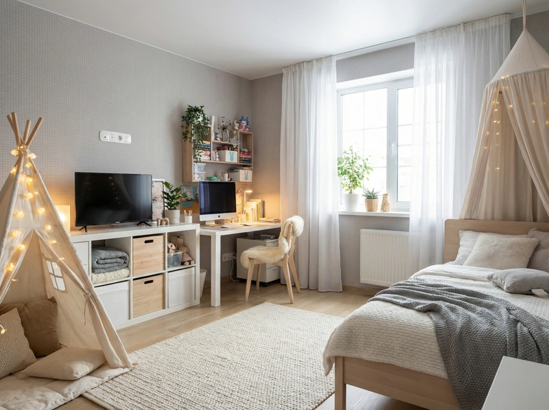 Дизайн интерьера в стиле Хюгге — Детская от нейросети RoomGPT