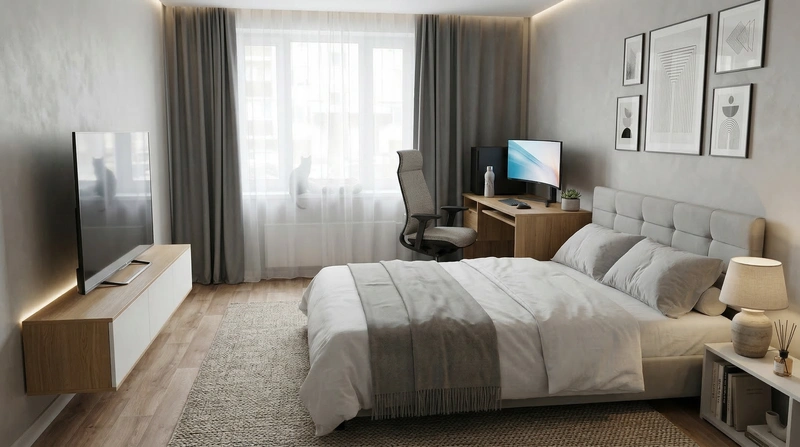 Дизайн интерьера в стиле Минимализм — Гостиная от нейросети RoomGPT