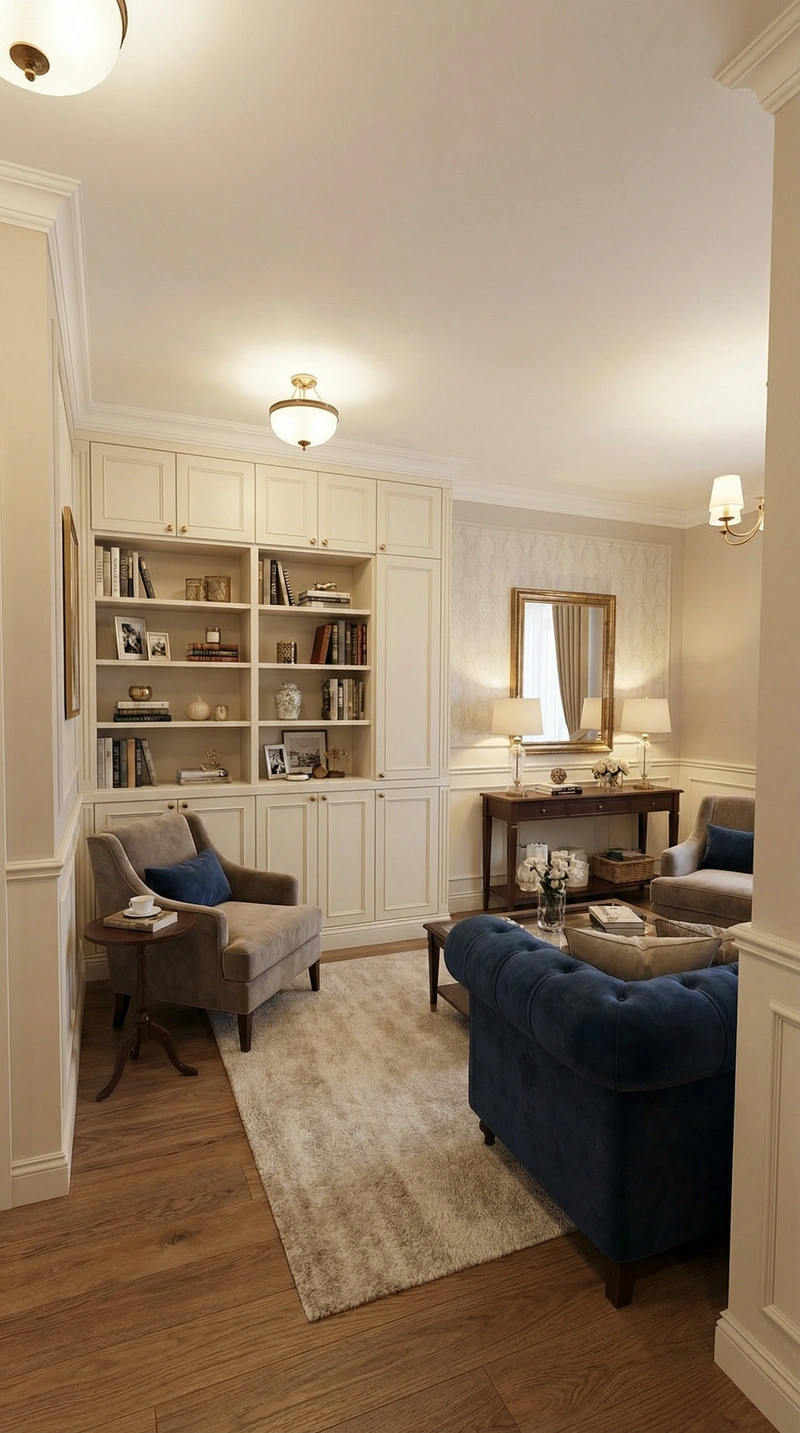 Дизайн интерьера в стиле Классика — Гостиная от нейросети RoomGPT