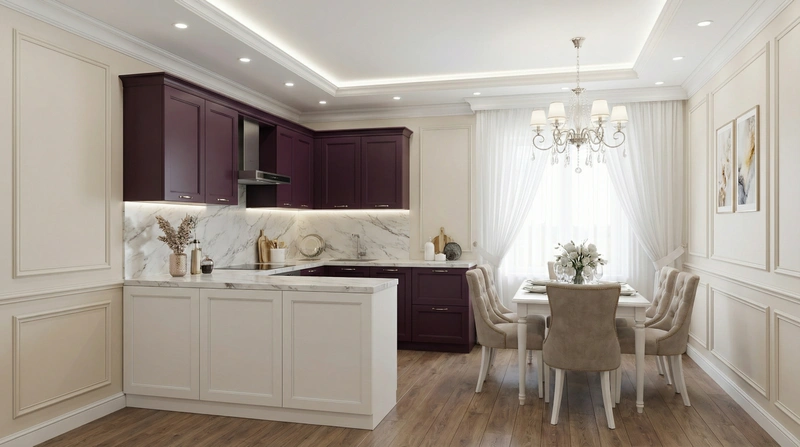 Дизайн интерьера в стиле Классика — Кухня от нейросети RoomGPT