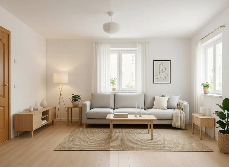 Дизайн интерьера в стиле Хюгге — Гостиная от нейросети RoomGPT