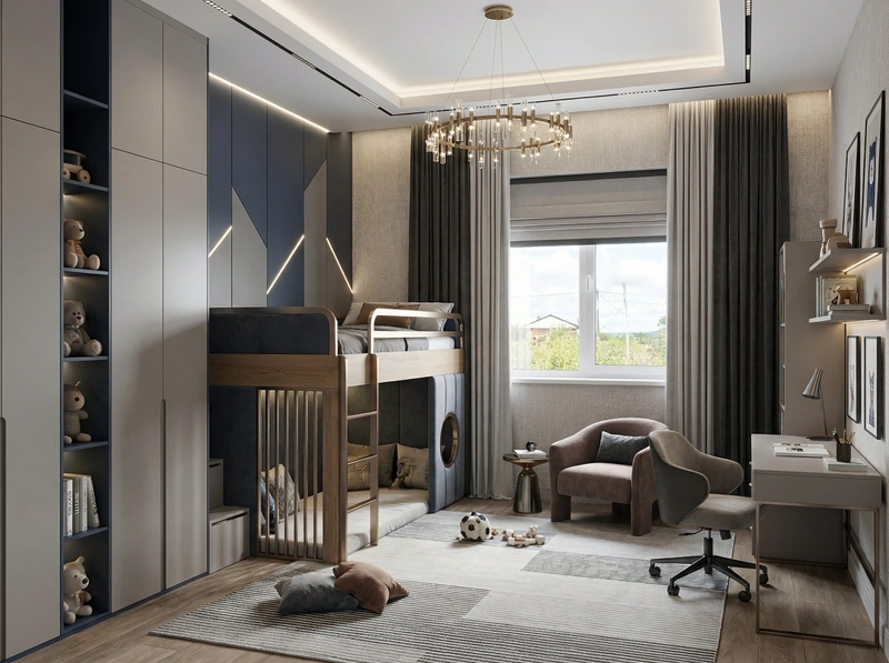 Дизайн интерьера в стиле Контемпорари — Детская от нейросети RoomGPT