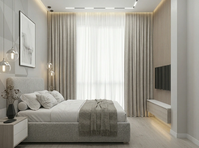 Дизайн спальни в стиле Минимализм — фото интерьера от нейросети RoomGPT
