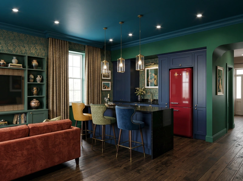 Дизайн гостиной в стиле Британский — фото интерьера от нейросети RoomGPT