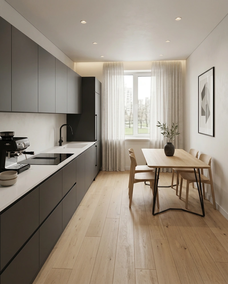 Дизайн интерьера в стиле Минимализм — Кухня от нейросети RoomGPT