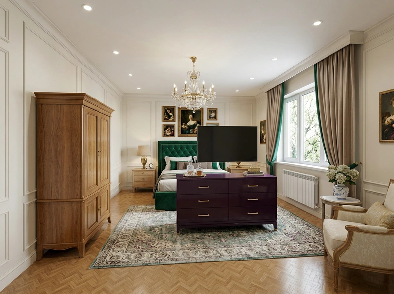 Дизайн интерьера в стиле Классика — Спальня от нейросети RoomGPT