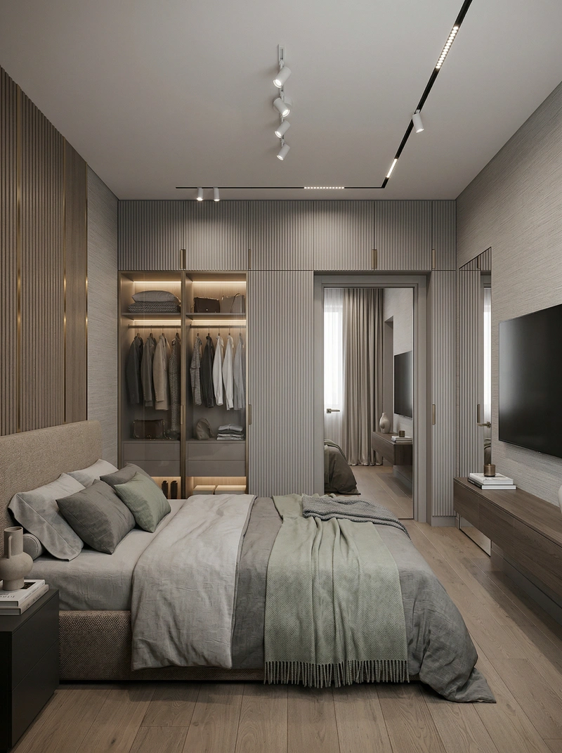 Дизайн интерьера в стиле Контемпорари — Спальня от нейросети RoomGPT