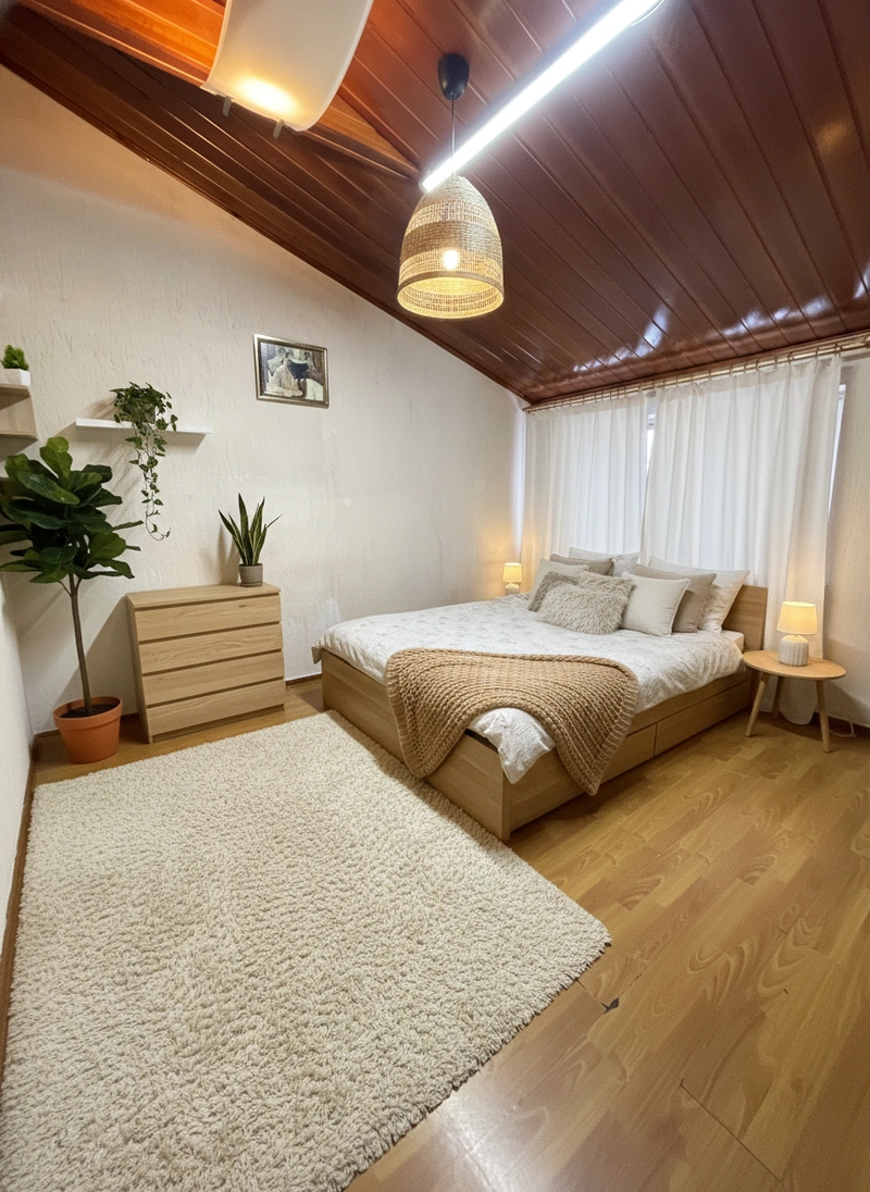 Дизайн интерьера в стиле Хюгге — Спальня от нейросети RoomGPT