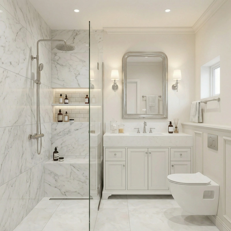 Дизайн интерьера в стиле Классика — Ванная от нейросети RoomGPT