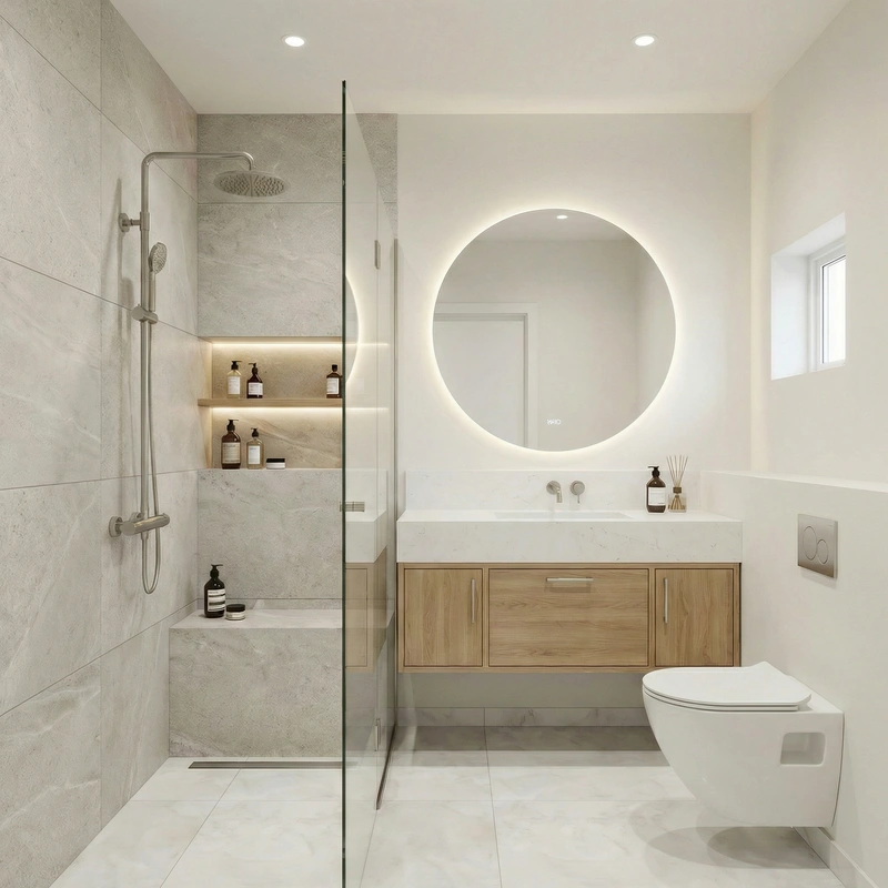 Дизайн интерьера в стиле Сканди — Ванная от нейросети RoomGPT