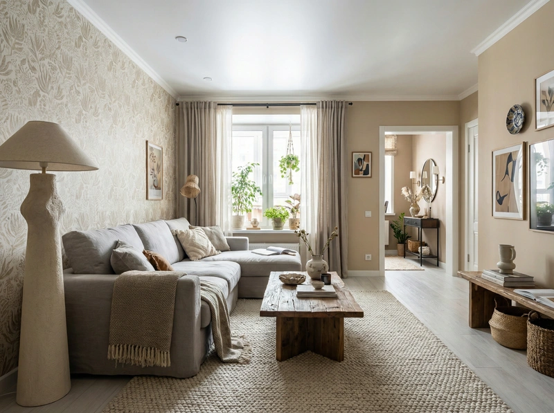 Дизайн интерьера в стиле Хюгге — Гостиная от нейросети RoomGPT