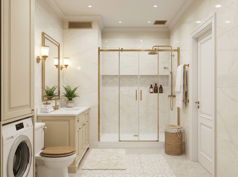 Дизайн ванной в стиле Классика — фото интерьера от нейросети RoomGPT