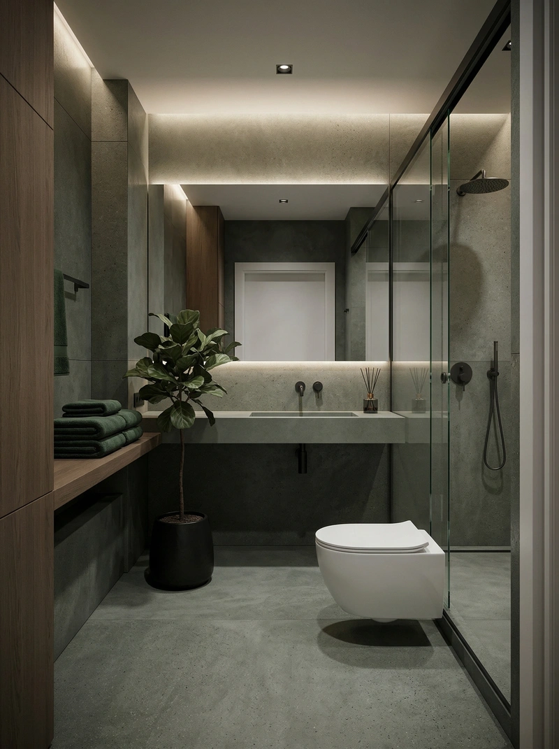 Дизайн ванной в стиле Минимализм — фото интерьера от нейросети RoomGPT