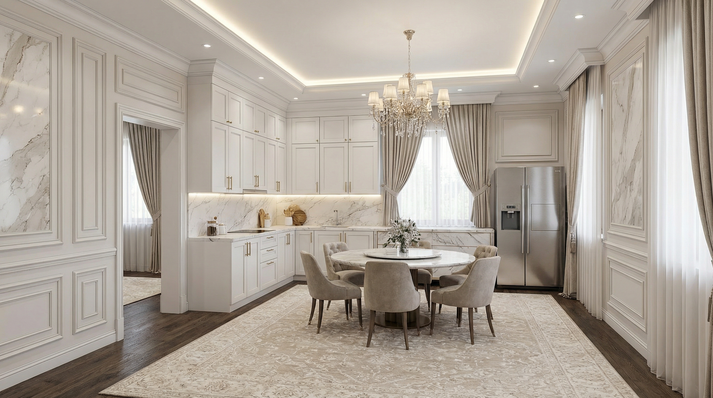 Дизайн гостиной в стиле Классика — фото интерьера от нейросети RoomGPT