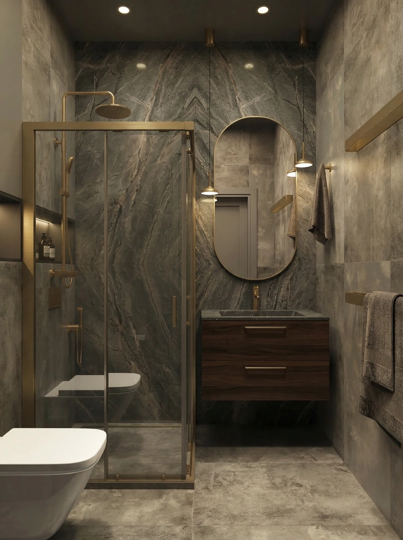 Дизайн интерьера в стиле Контемпорари — Ванная от нейросети RoomGPT