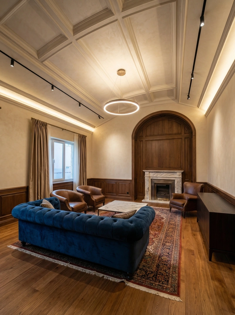 Дизайн интерьера в стиле Классика — Гостиная от нейросети RoomGPT