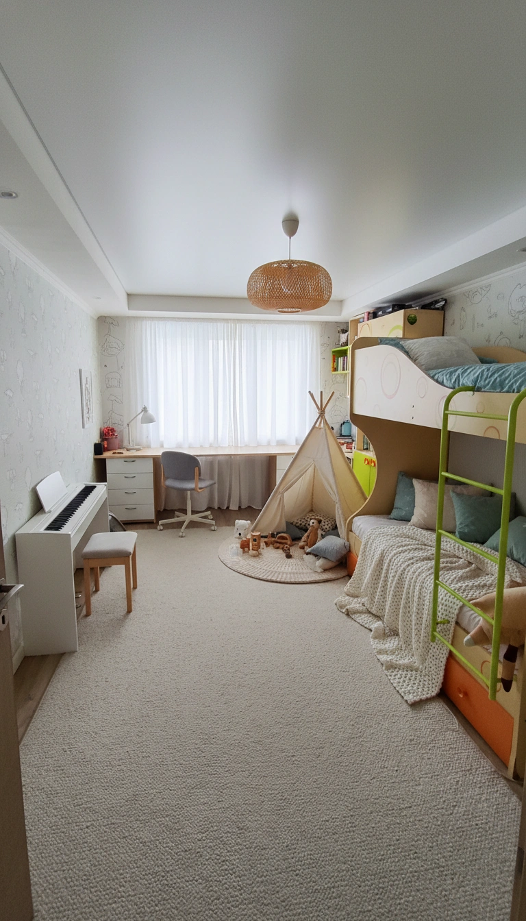 Дизайн интерьера в стиле Хюгге — Детская от нейросети RoomGPT