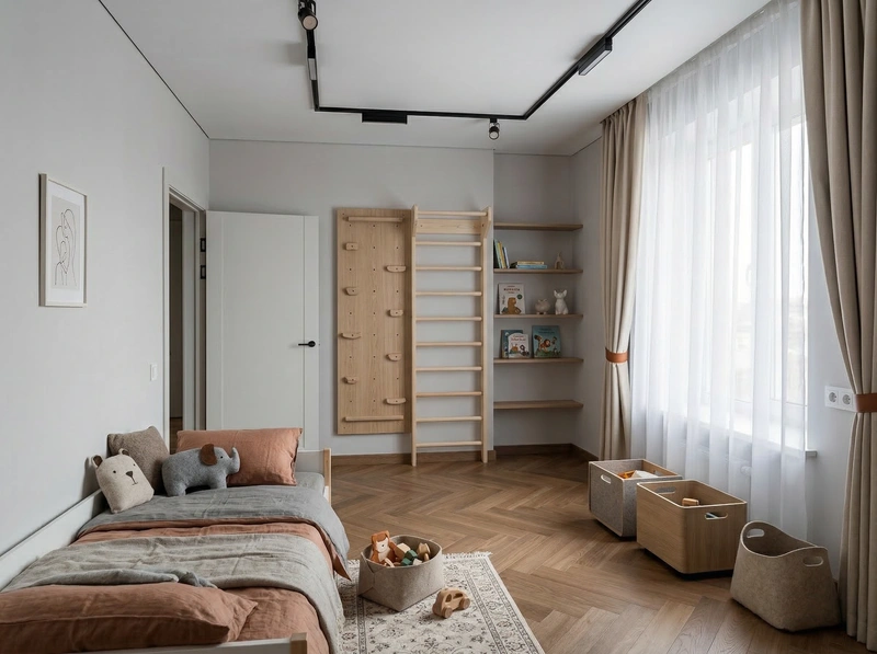 Дизайн детской в стиле Минимализм — фото интерьера от нейросети RoomGPT