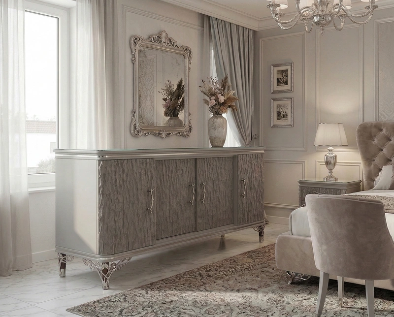 Дизайн спальни в стиле Классика — фото интерьера от нейросети RoomGPT