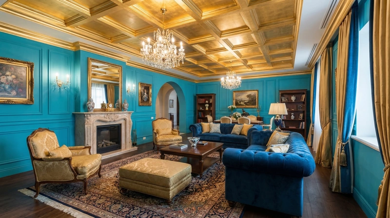 Дизайн интерьера в стиле Классика — Гостиная от нейросети RoomGPT