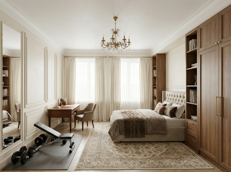 Дизайн интерьера в стиле Классика — Гостиная от нейросети RoomGPT