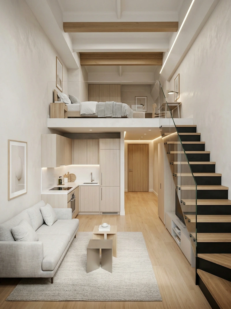 Дизайн гостиной в стиле Сканди — фото интерьера от нейросети RoomGPT