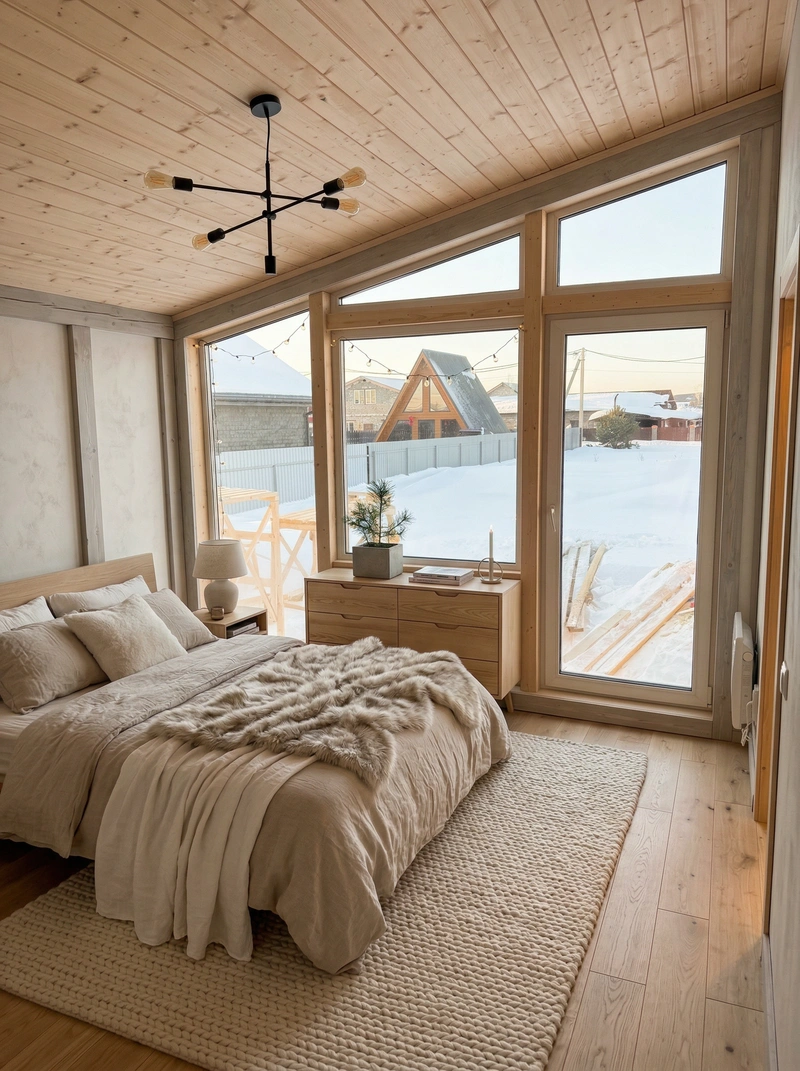 Дизайн интерьера в стиле Хюгге — Спальня от нейросети RoomGPT