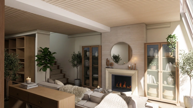 Дизайн интерьера в стиле Хюгге — Гостиная от нейросети RoomGPT