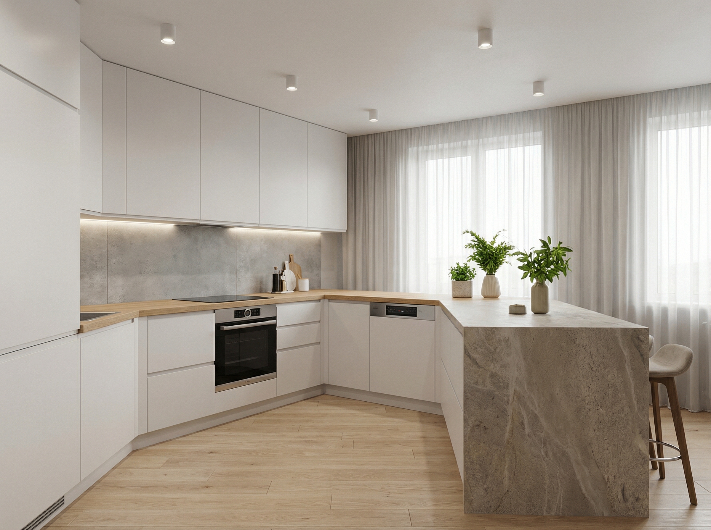 Дизайн кухни в стиле Минимализм — фото интерьера от нейросети RoomGPT