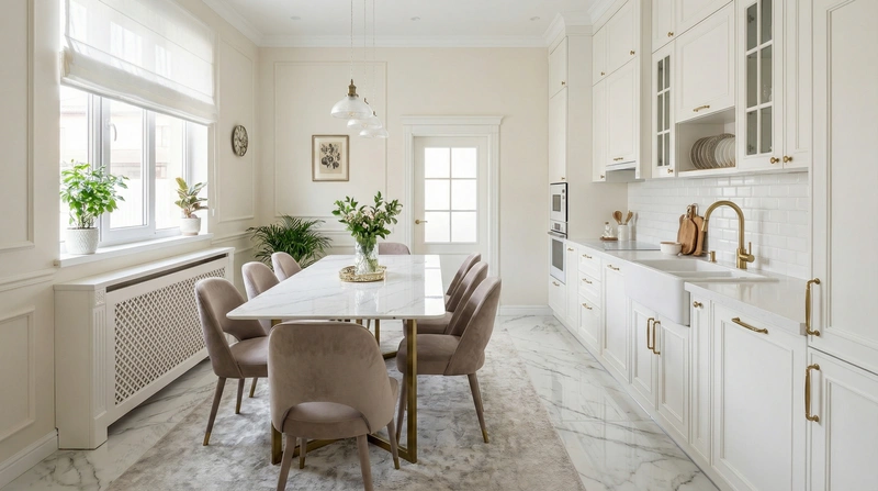 Дизайн интерьера в стиле Классика — Кухня от нейросети RoomGPT