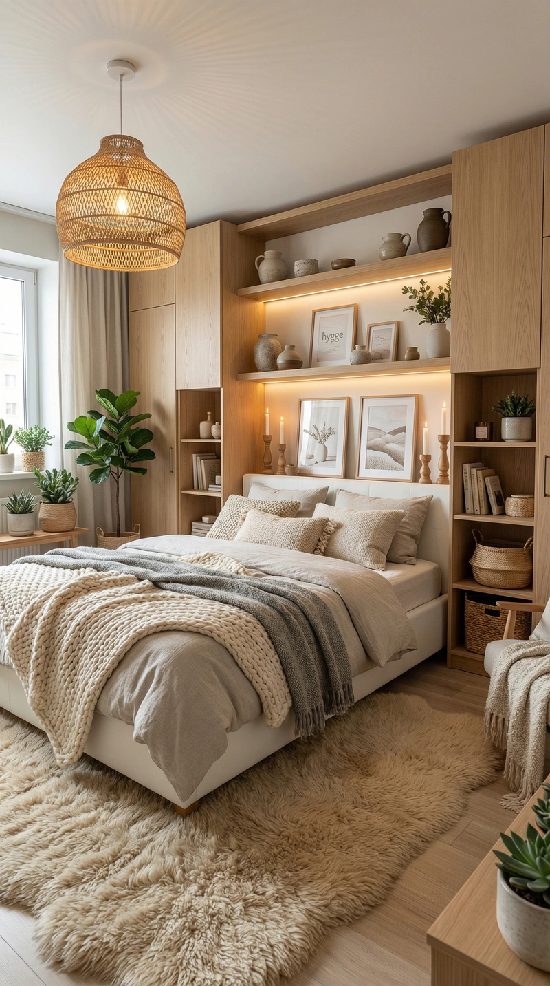 Дизайн интерьера в стиле Хюгге — Спальня от нейросети RoomGPT