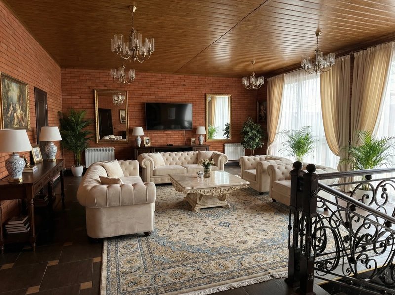 Дизайн интерьера в стиле Классика — Гостиная от нейросети RoomGPT