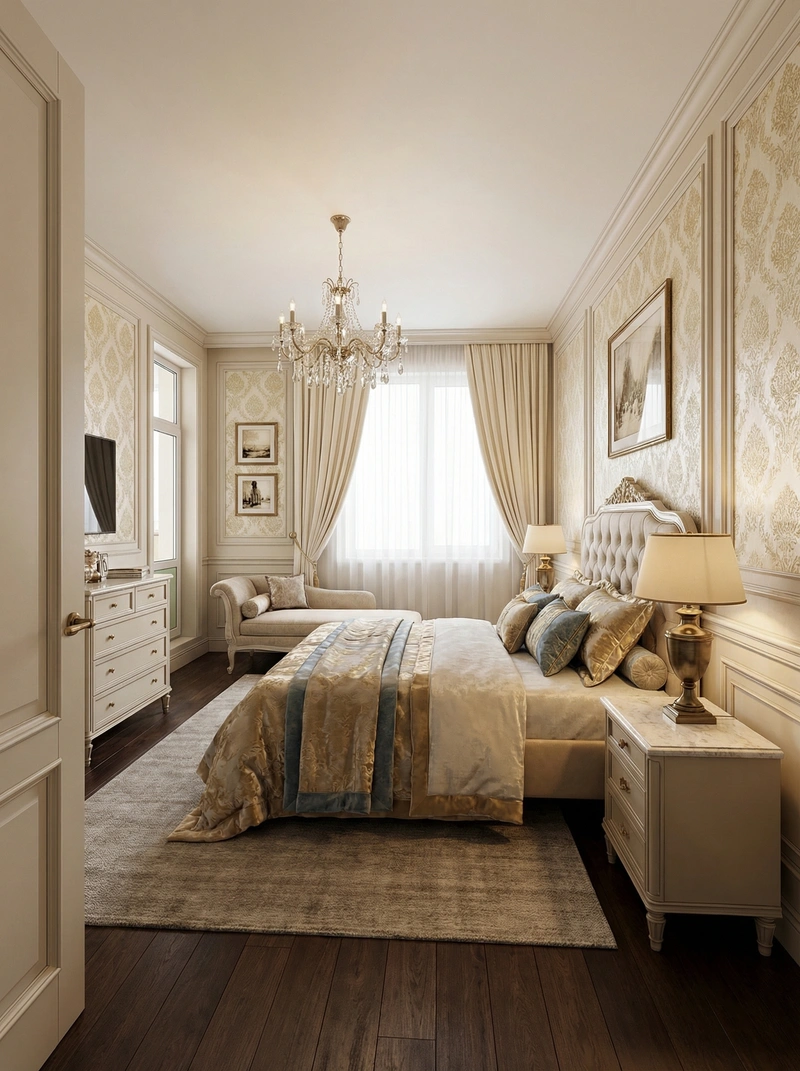 Дизайн интерьера в стиле Классика — Спальня от нейросети RoomGPT