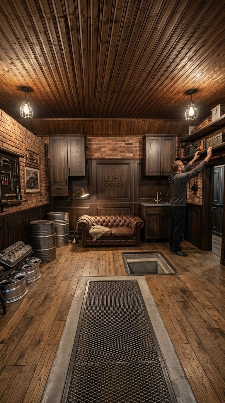 Дизайн интерьера в стиле Лофт — Гараж от нейросети RoomGPT