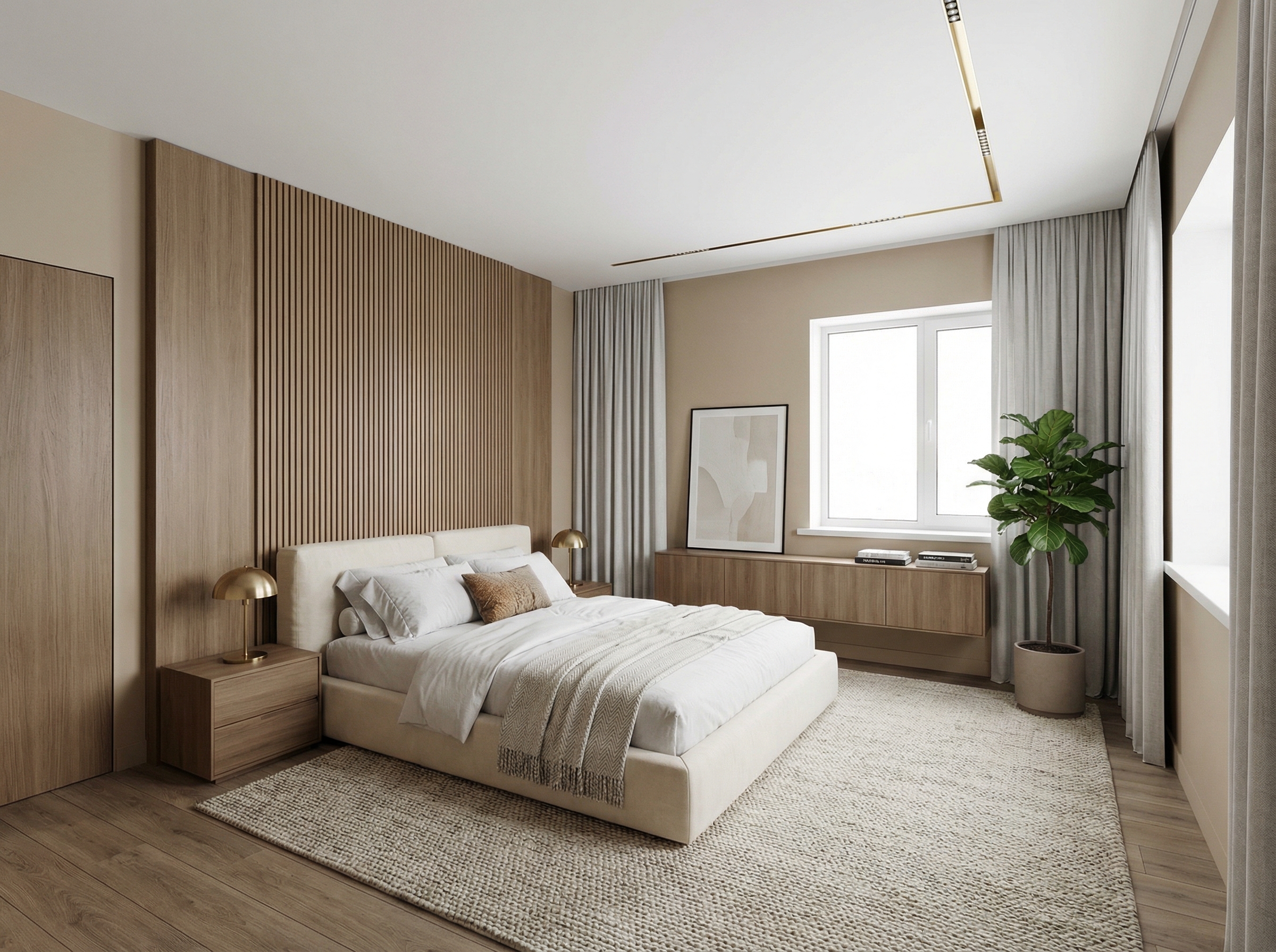 Дизайн спальни в стиле Минимализм — фото интерьера от нейросети RoomGPT