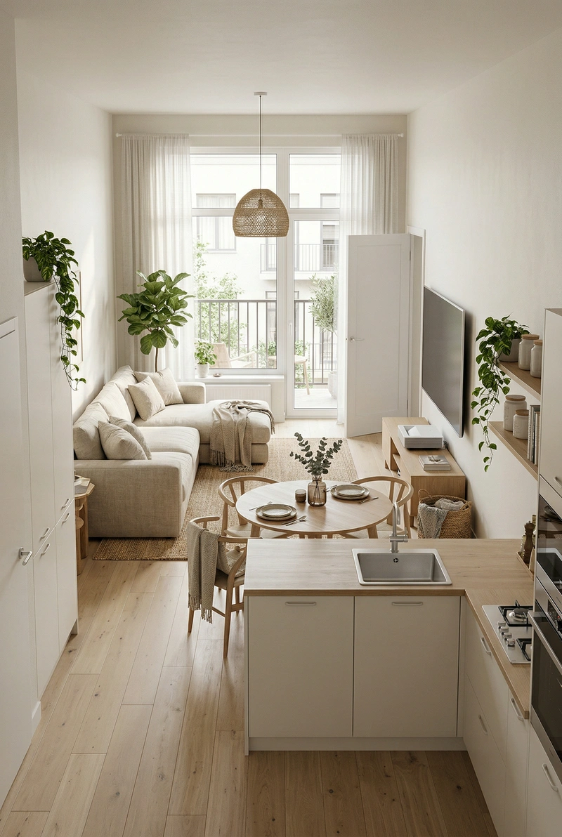 Дизайн интерьера в стиле Хюгге — Гостиная от нейросети RoomGPT